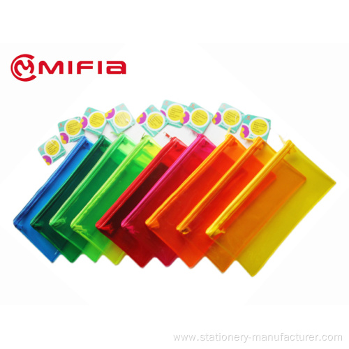 PVC Translucent Neon Colored Pencil Case